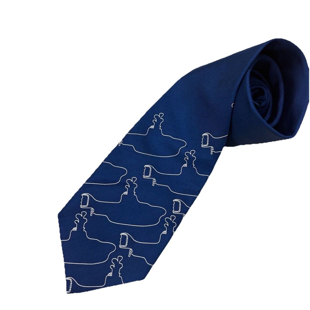 The Beatles Yellow Submarine Official Neck Tie Mens Blue Band Logo 58" Music